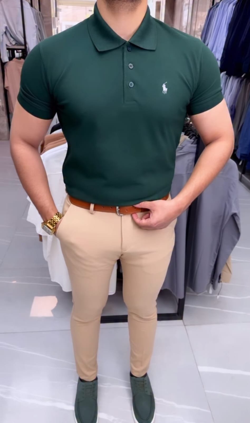 Bottle Green Polo T-Shirt Combo